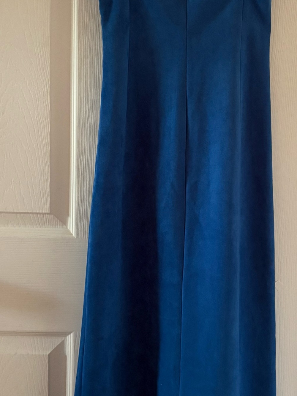 Zara Removable Strap Cobalt Blue Faux Suede Maxi Dress Size Medium NWT - Picture 12 of 14